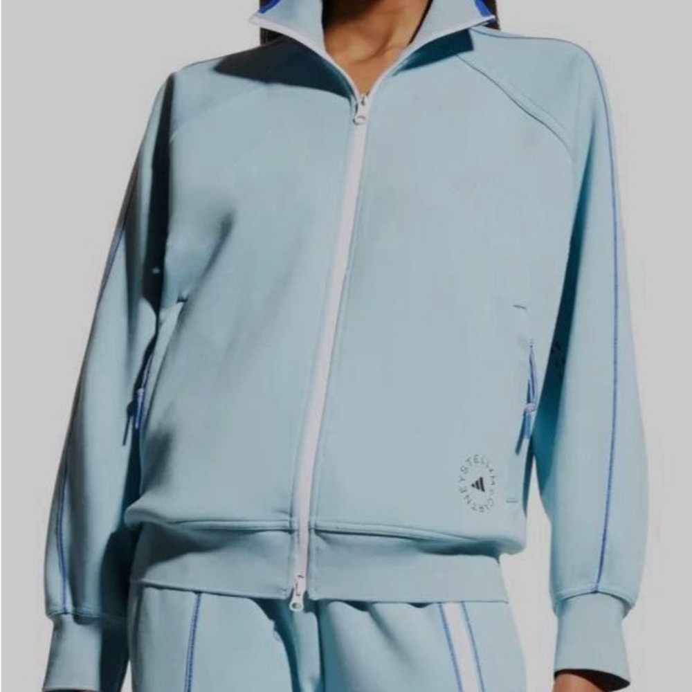 Adidas by Stella McCartney Women's Blue Logo Zip Pockets Track Jacket